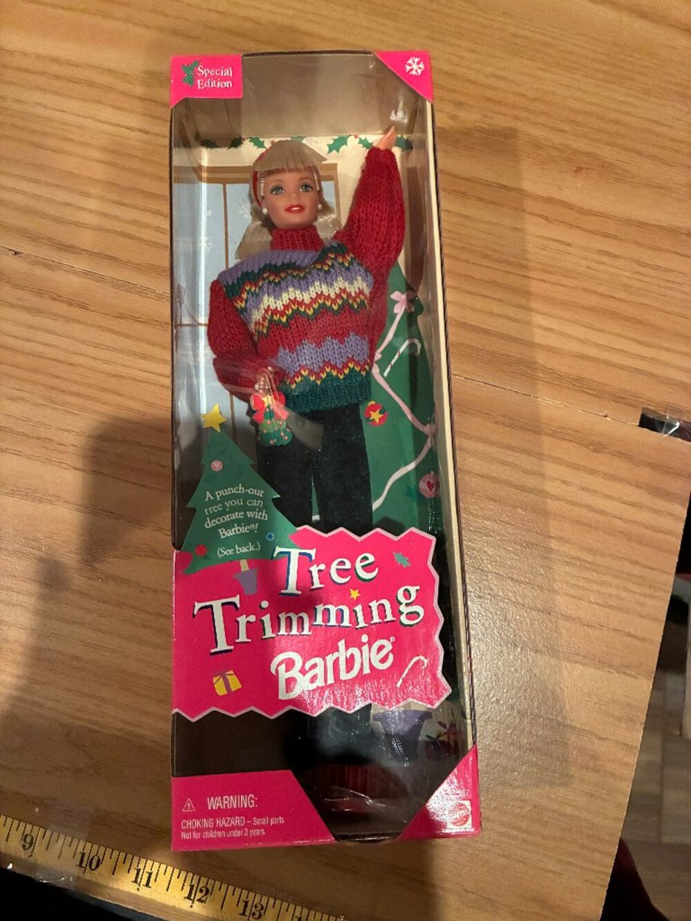 Vintage Special Edition 1998 Tree Trimming Christmas Sweater Barbie Mattel